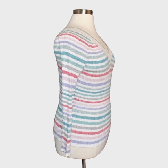 New York & Co Striped Shimmery Sweater - Picture 2 of 6